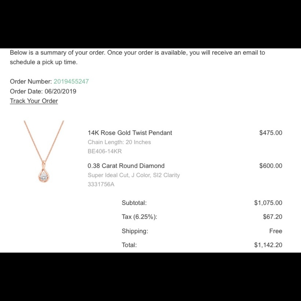 Real rose gold diamond necklace - Picture 4 of 5